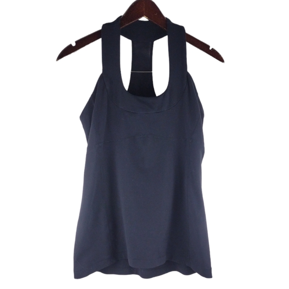Lululemon Scoop Neck Tank With Built-In Bra - Black Size 8 - Picture 3 of 6